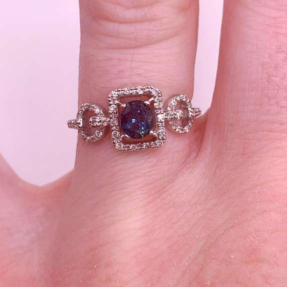 14kt Gold, Blue Sapphire, & Diamond Ring