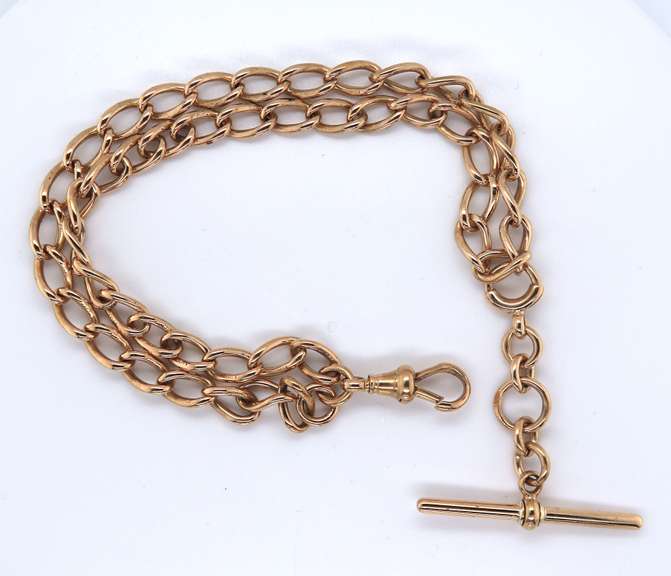 Vintage 18kt Bracelet with Toggle Converted Watch Fob Chain
