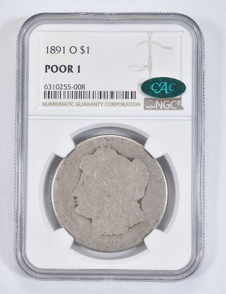 Poor 1 1891-O Morgan Silver Dollar - CAC - NGC Low Ball