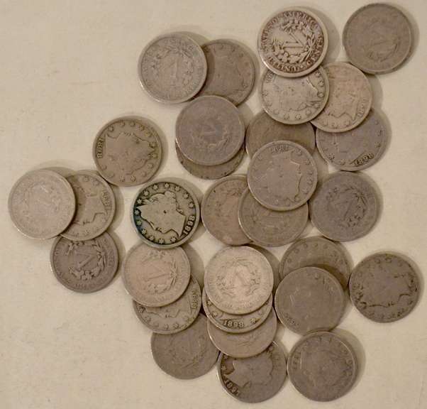 10 Each Solid Full Rim 1897-99 V Nickels