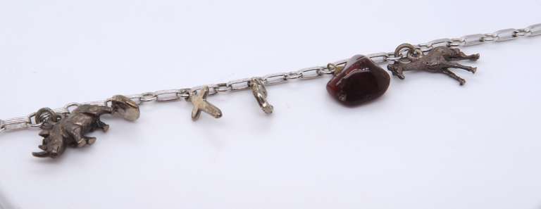 Vintage Sterling Silver Charm Bracelet