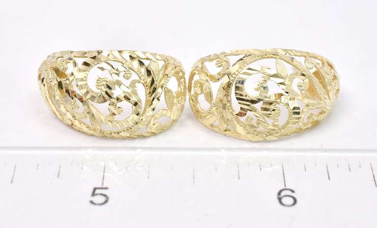 Dazzling "J" Hoop Ladies Earrings in 14K Yellow Gold