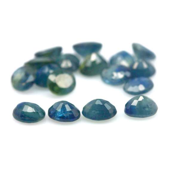 Heated only! 8.82ct blue green Sapphire set