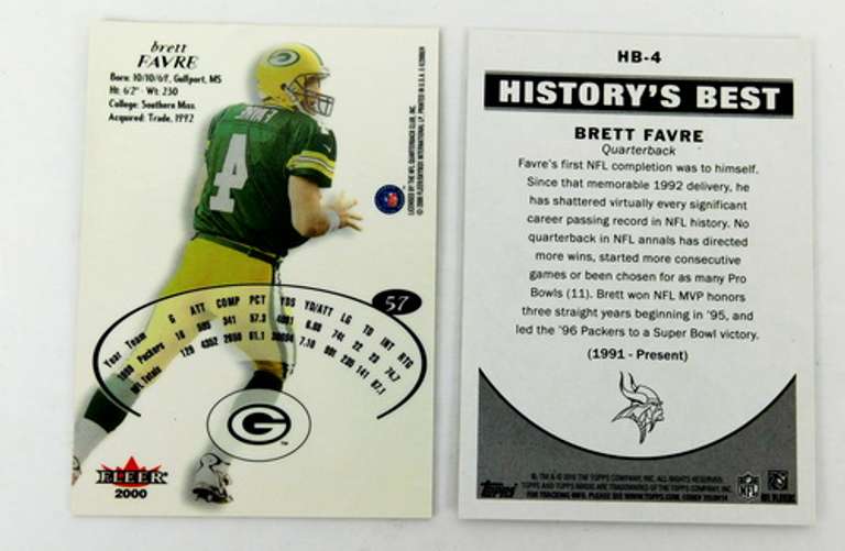 2 Brett Favre Football Cards