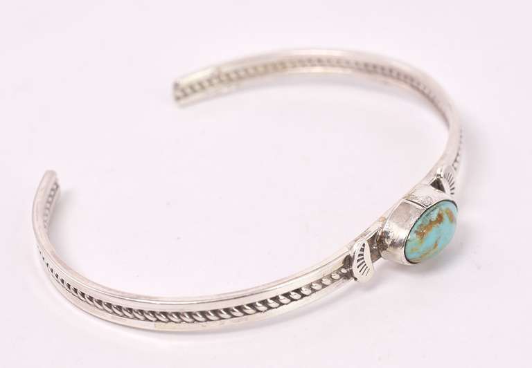 Dashing Turquoise Bangle Bracelet in Sterling Silver
