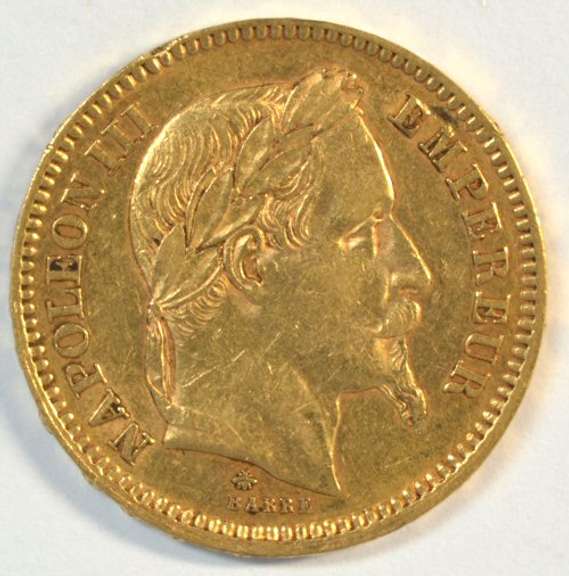 Very lovely and scarce 1862-A France 20 Francs Napoleon gold