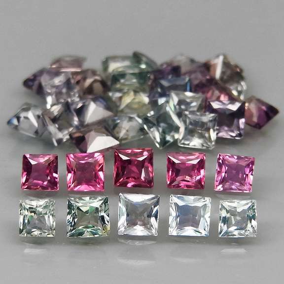 Dazzling 4.84ct set of UNHEATED Songian Sapphires