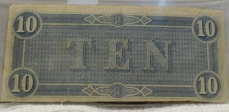 Confederate: 1864  $10 Richmond, circ, signed & numbered