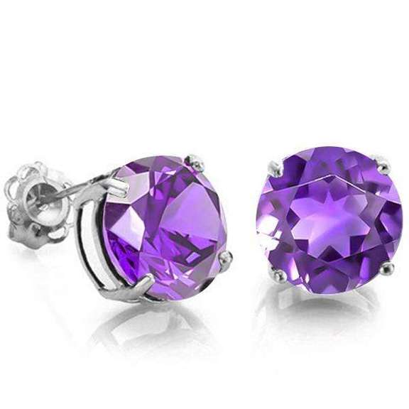 1.55 CT AMETHYST 925 STERLING SILVER EARRINGS STUD