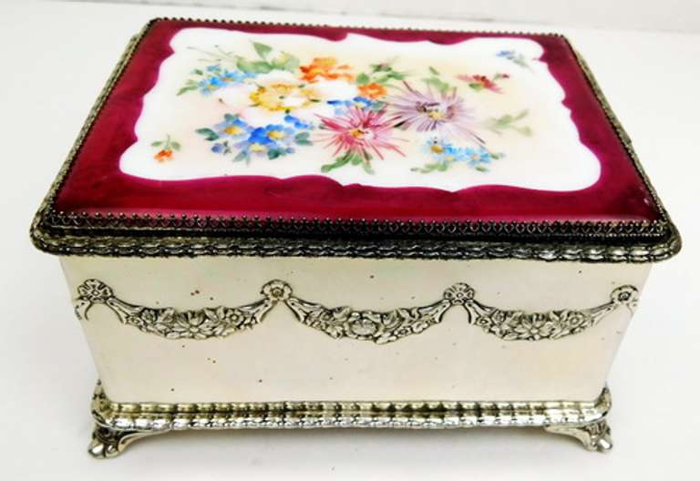 Elegant Pairpoint & Handpainted Porcelain Box