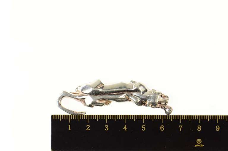 Sterling Silver Prowling Jaguar Panther Lioness Animal Stick Pin