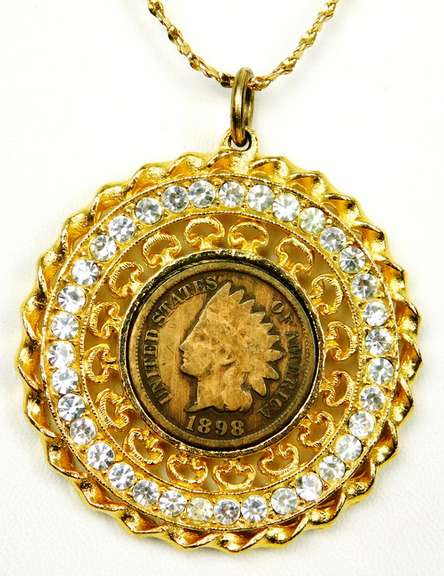 1898 Indian Head Penny Pendant & Chain