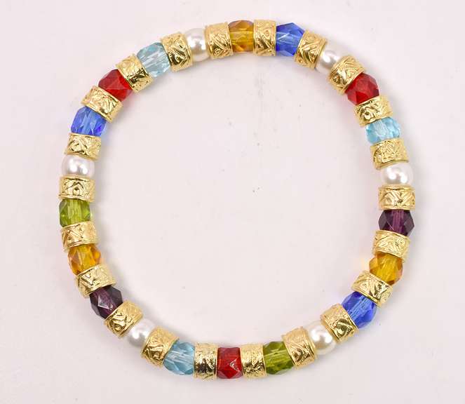 Exquisite Hand Blown Italian Art Glass and Gold Plated Beads Necklace, Bracelet, and Earrings