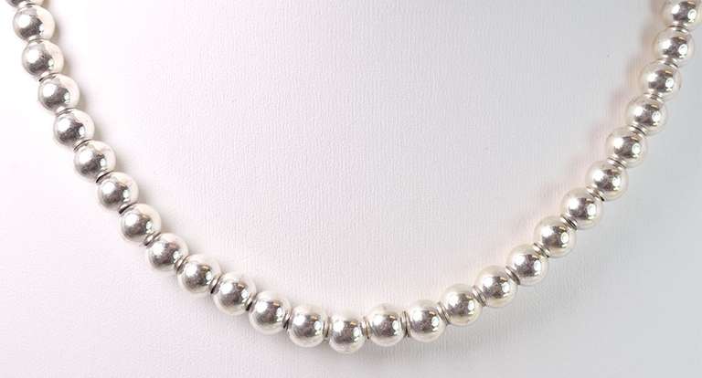 Beaded Necklace and Bracelet in Sterling Silver