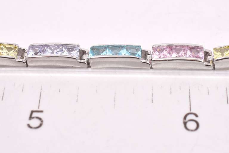 Colorful Gemstone Bracelet in Sterling Silver