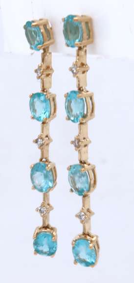 Favorite Blue Topaz and Diamond Dangle Earrings