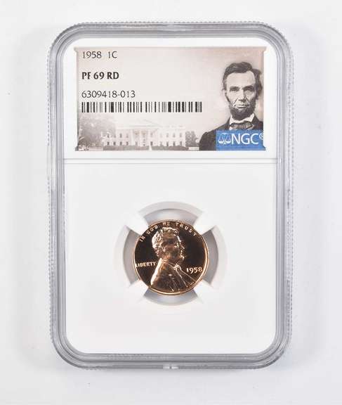 PF69 RD 1958 Lincoln Wheat Cent - Graded NGC