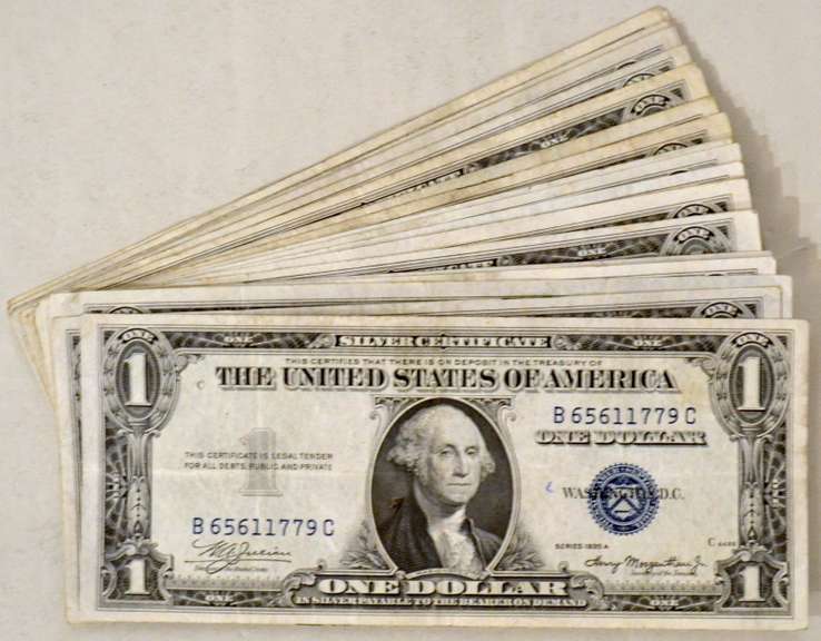 25 $1 Silver Certificates 1935 A Series