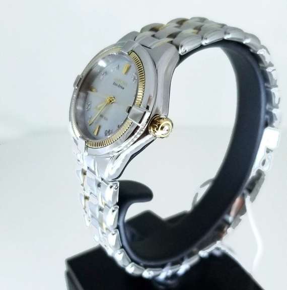 Citizen Eco-Drive Women's Quattro Two-Tone Mother of Pearl and Diamonds Watch