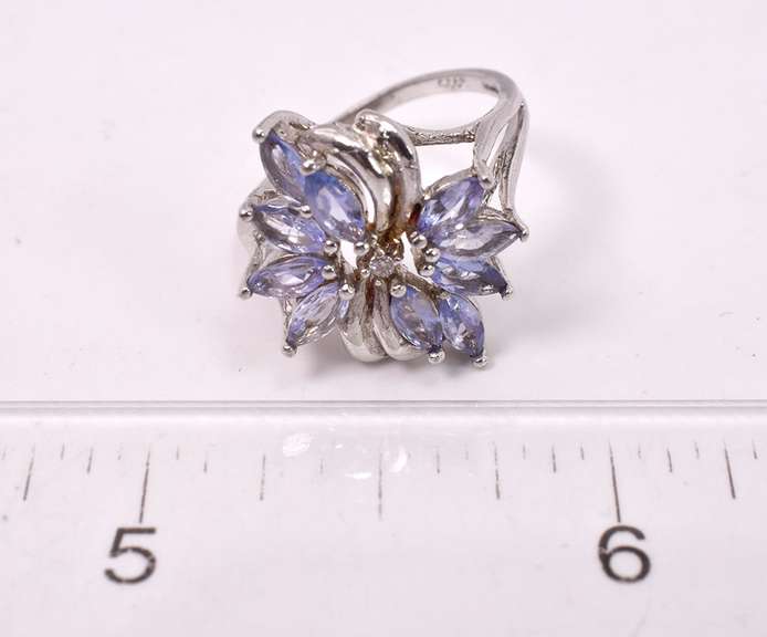 Sparkling Purple Gemstone Ring in Sterling Silver