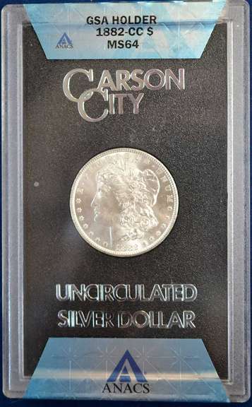 1882-CC GSA Morgan Silver Dollar ANACS MS64