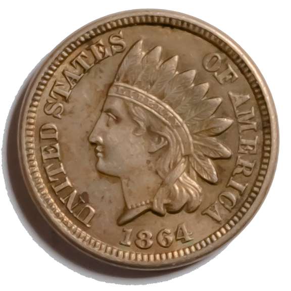 1864 CN 4 Diamonds Indian Head Cent