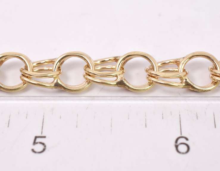 Fancy Double Link Bracelet in 14K Yellow Gold
