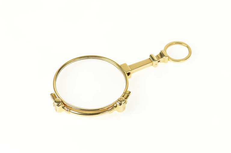 14K Yellow Gold Retractable Opera Glasses Ornate Steam Punk