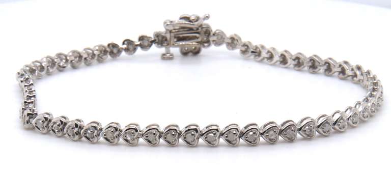 Dazzling White Gold Diamond Heart Bracelet