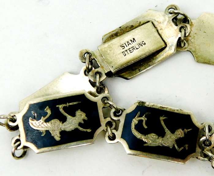Vintage Sterling Siam Bracelet