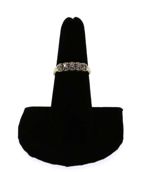 Elegant Five Stone Diamond Ring with 14k Gold Band