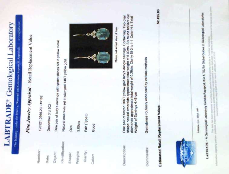 Dreamy Yellow Gold Emerald and Diamond Dangle Earrings