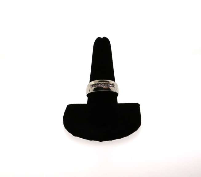 Contemporary 14k White Gold Channel Set Diamond Ring