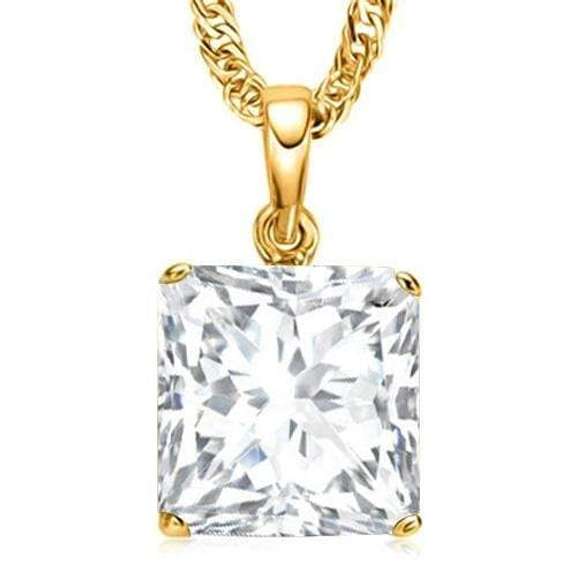 2.00 CT CREATED WHITE SAPPHIRE 10KT SOLID GOLD PENDANT