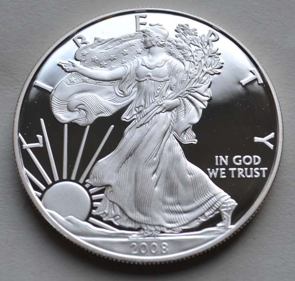 2008 W Proof Silver Eagle With Box & Paper