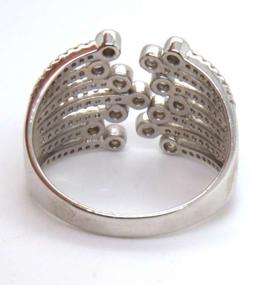 Sterling Silver Cubic Zirconia Adjustable Ring