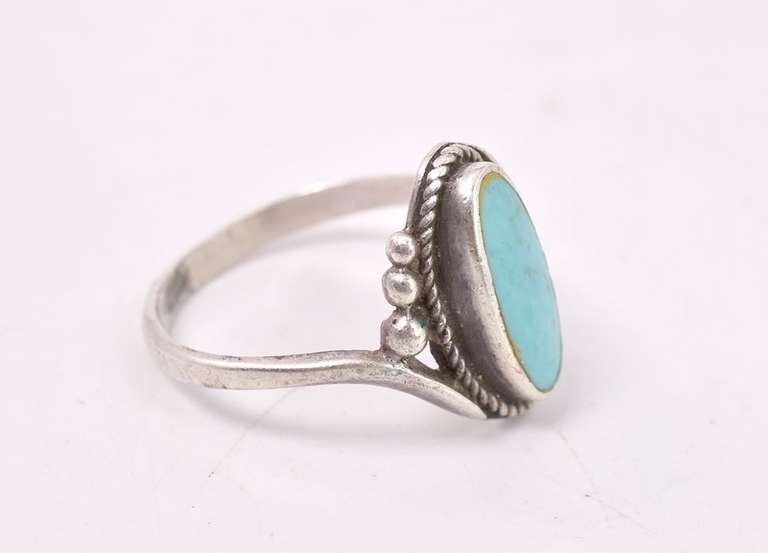 Subtle Turquoise Ring in Sterling Silver