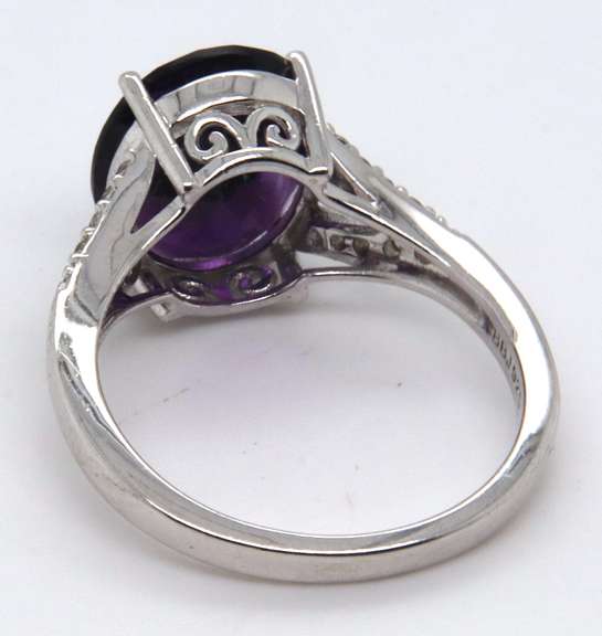 Sterling Silver Signed Amethyst Ring