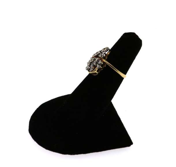 Puzzling Diamond Patterned Ring with 14k Gold