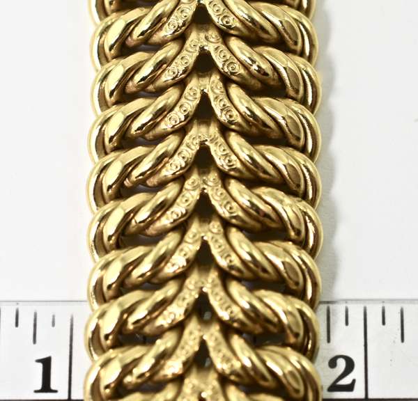 Bold and Wide Textured 18K Bracelet