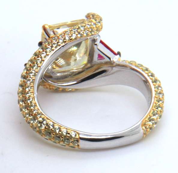 Yellow Cubic Zirconia Sterling Silver Ring