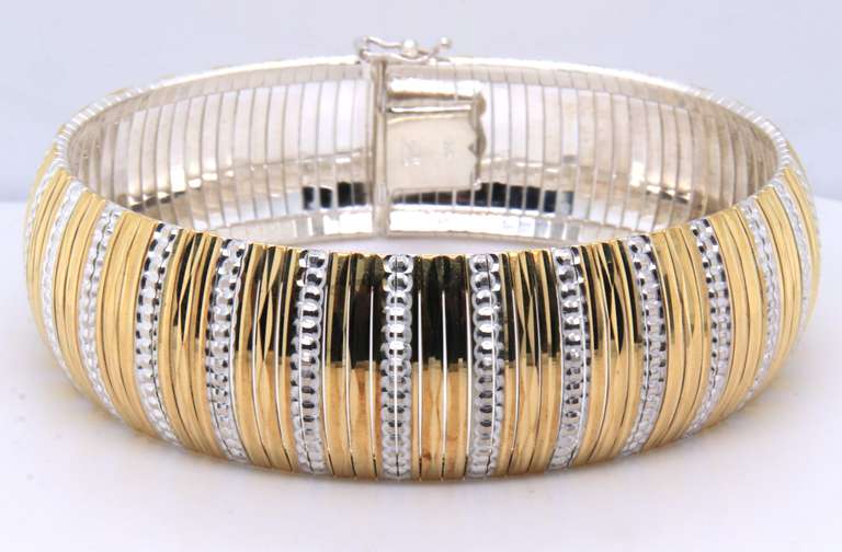 Sterling Silver Signed Wide Bracelet