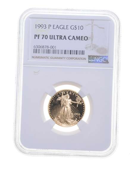 PF70 UCAM 1993-P $10 1/4 Oz. Gold American Eagle - Graded NGC