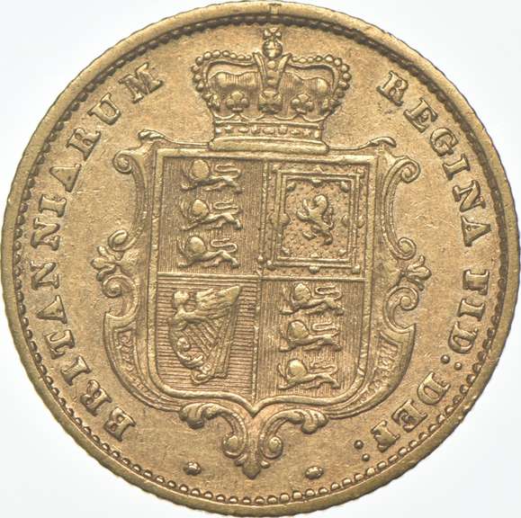 1859 United Kingdom 1/2 Sovereign .1177 AGW