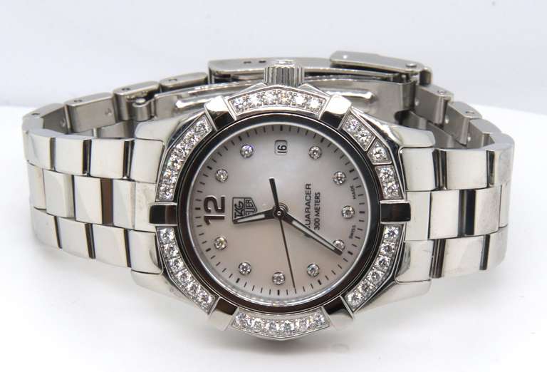 Tag Heuer Aquaracer Mop Diamond Dial Watch