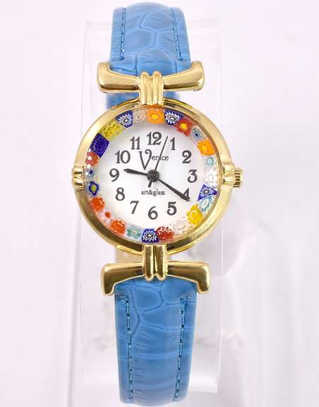 Gorgeous Italian Made, Hand Blown Art Glass Millefiori Watch