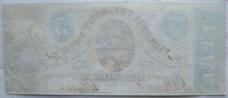 $ 5 March 13 1862 Series Virginia Treasury Note