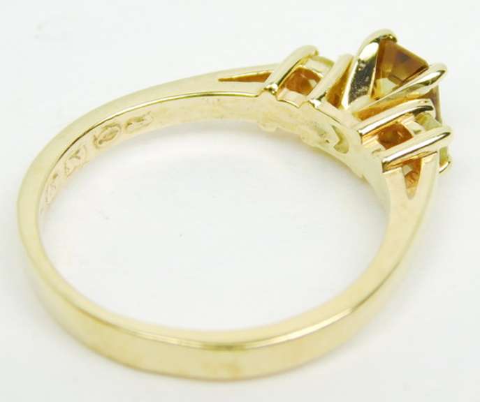Citrine & Diamonds 14K Gold Ring, Size 8