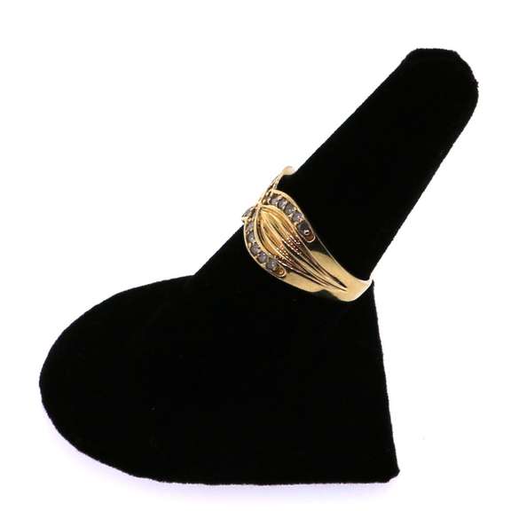 Intercrossing Channel Set Diamond Ring with 14k Gold