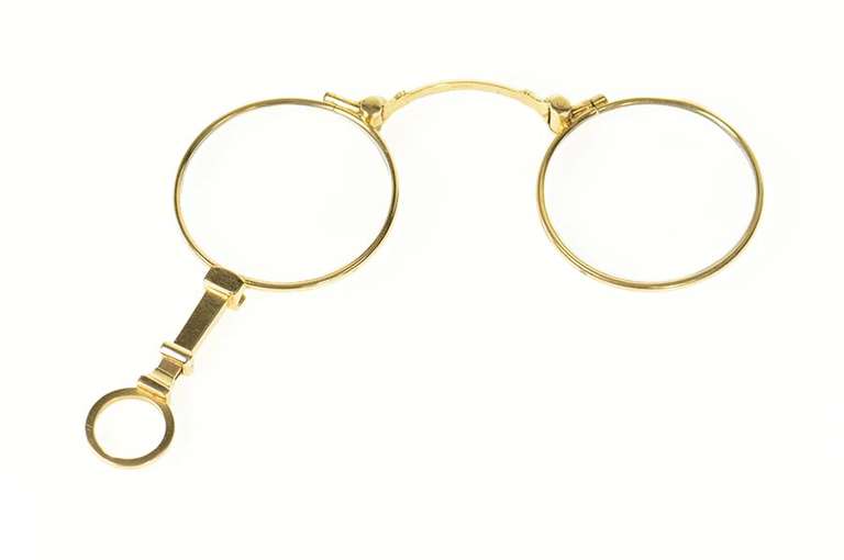 14K Yellow Gold Retractable Opera Glasses Ornate Steam Punk
